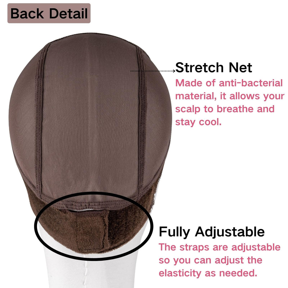 Isshin Beauty lace wig grip cap Velcro adjustment; quick, customizable fit.
