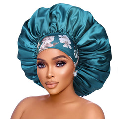 Isshin Beauty extra-large 17-inch satin bonnet covers long curls comfortably