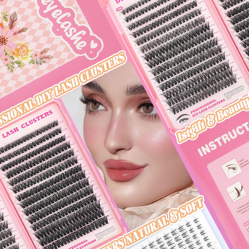 ISTGIFT Lash Clusters Kit easy-application tools simplify at-home lash extension process.