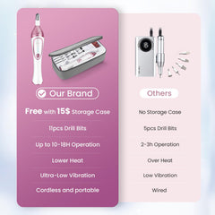 ISTON cordless electric nail file shows portable design for on-the-go grooming.