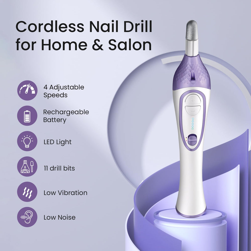 ISTON cordless nail drill in use - mobility for salon-quality nails anywhere