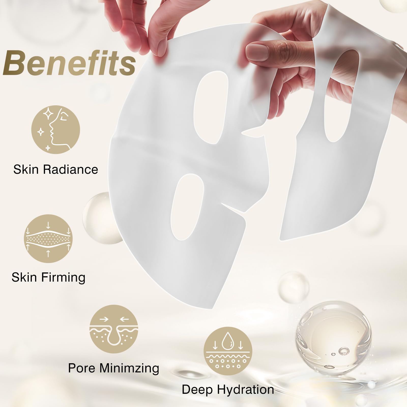 ISTON hydrogel mask application close-up demonstrates snug fit to skin.