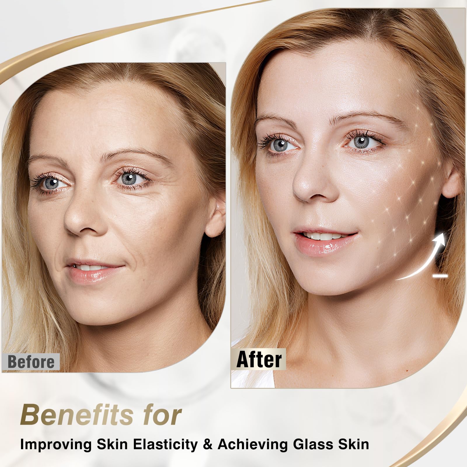 ISTON ultra-low-molecular collagen closeup shows deep penetration and smoothing.