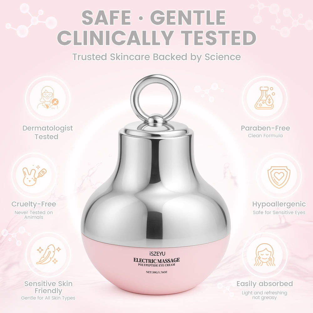 iSZEYU electric massage eye cream delivers gentle vibration around the eye area