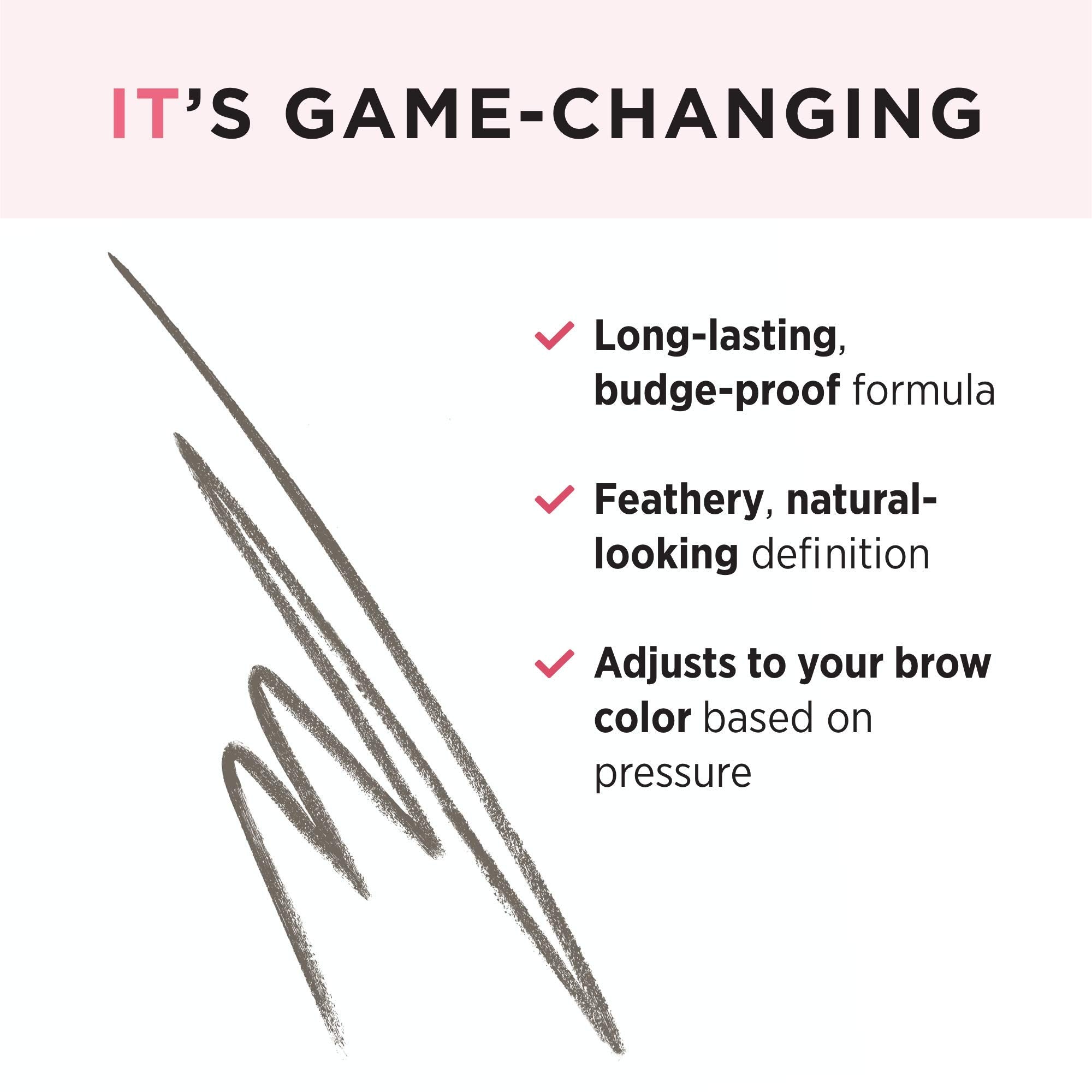 IT Cosmetics Brow Power Micro universal taupe shows adaptive shade for versatile brow color