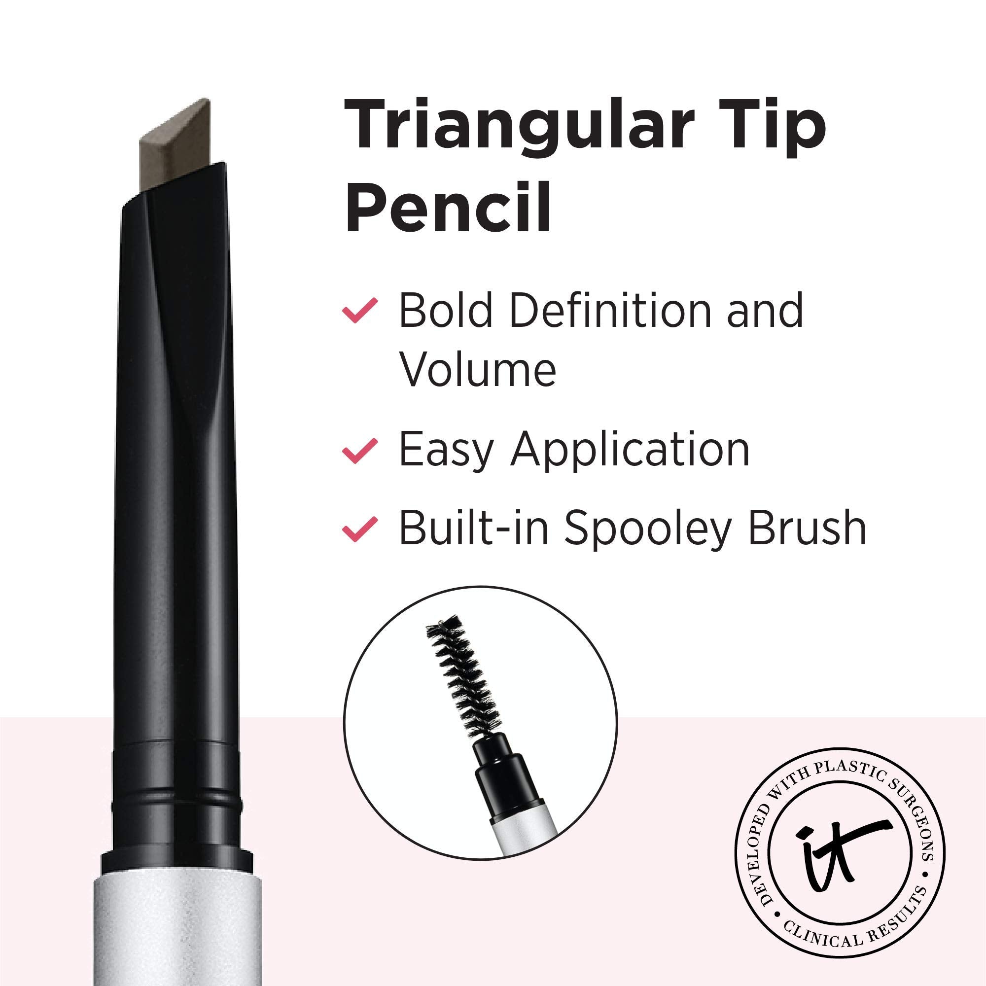 IT Cosmetics Brow PowerFULL wide-side application for fullness and smooth color.