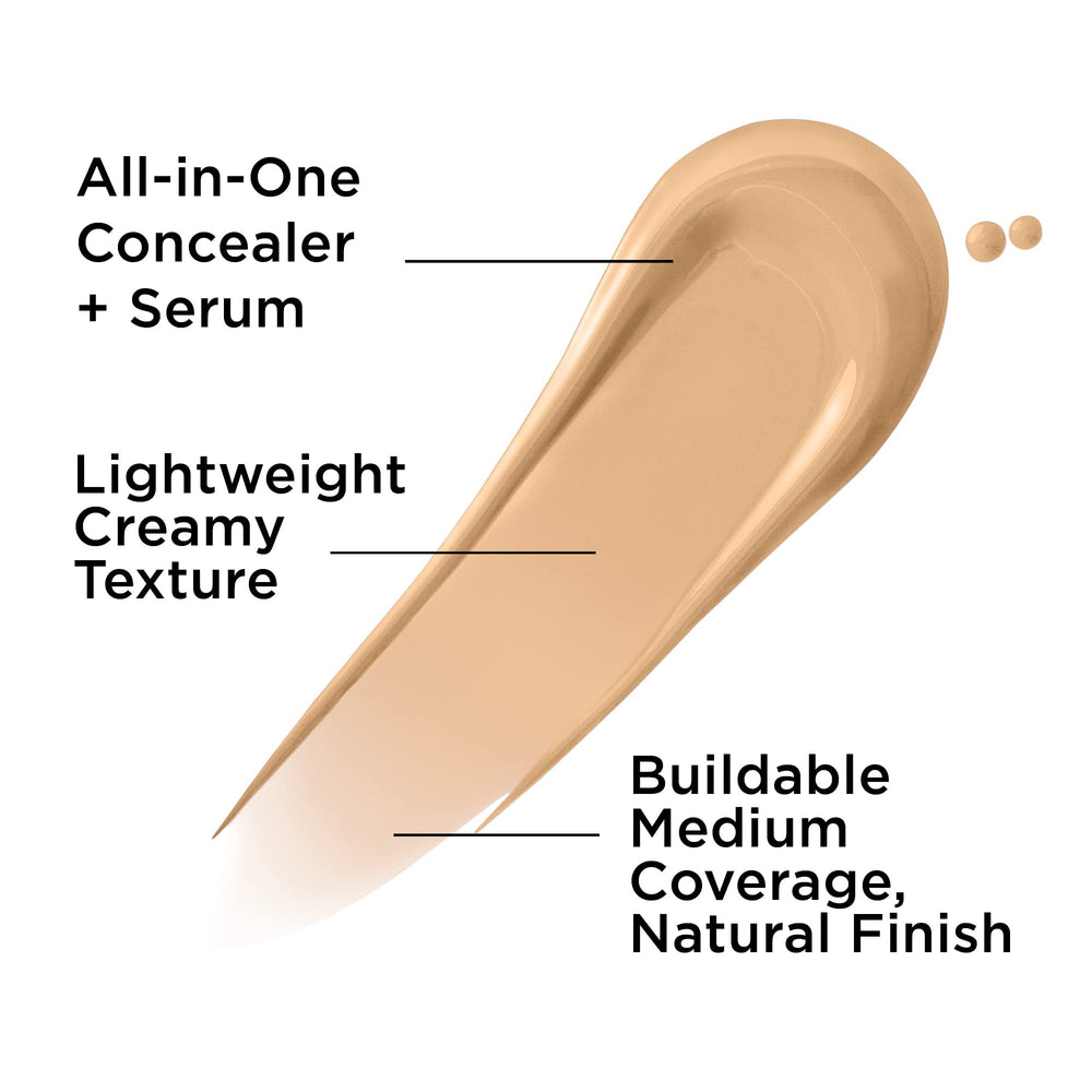 IT Cosmetics Concealer swatch on skin demonstrates buildable coverage you can blend.