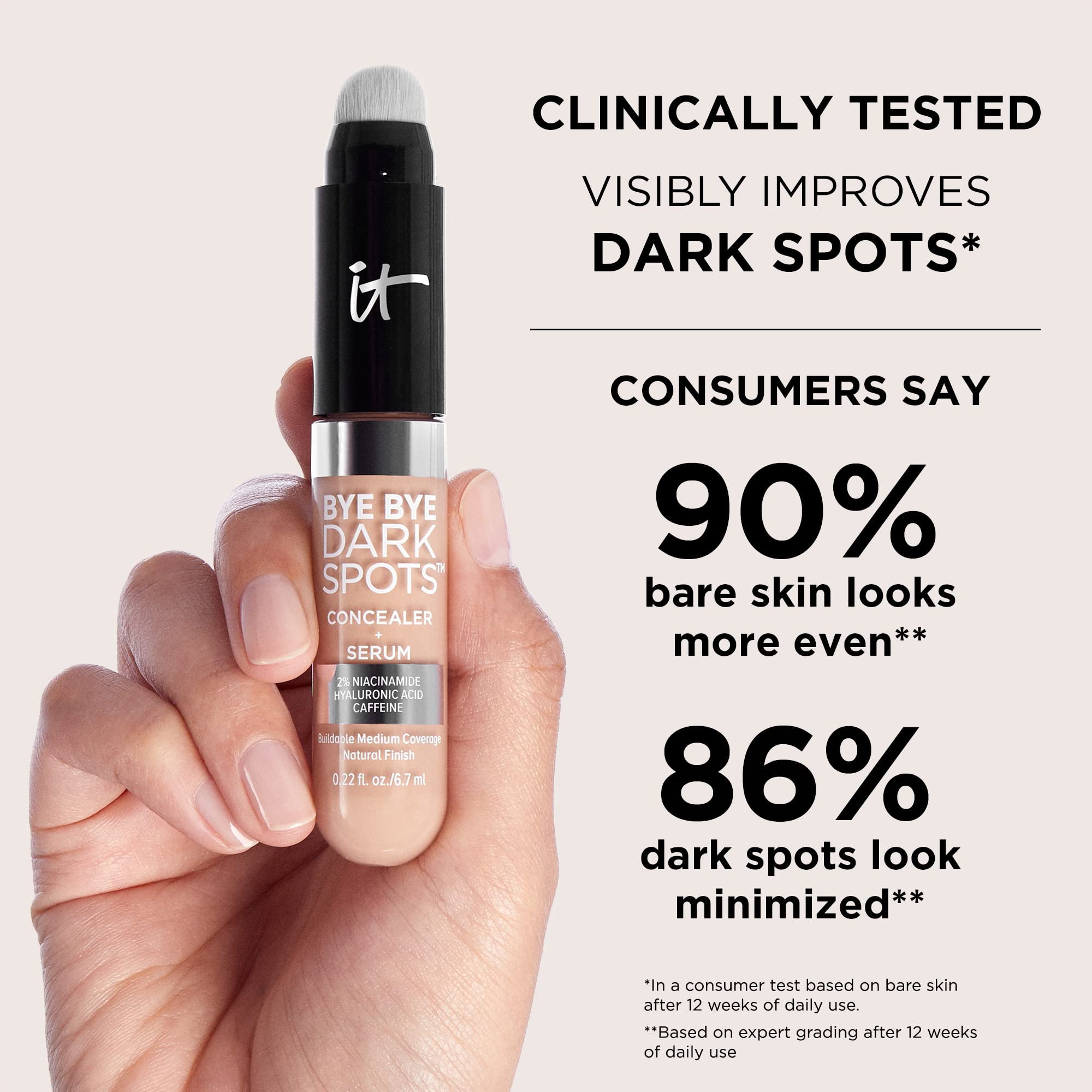 IT Cosmetics Bye Bye Dark Spots swatches-12-fair-warm display shade compatibility.
