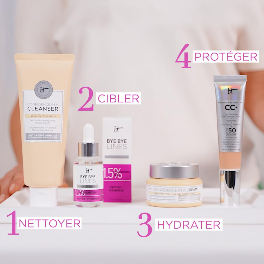 IT Cosmetics Bye Bye Lines serum ingredient peptides reinforces skin resilience.