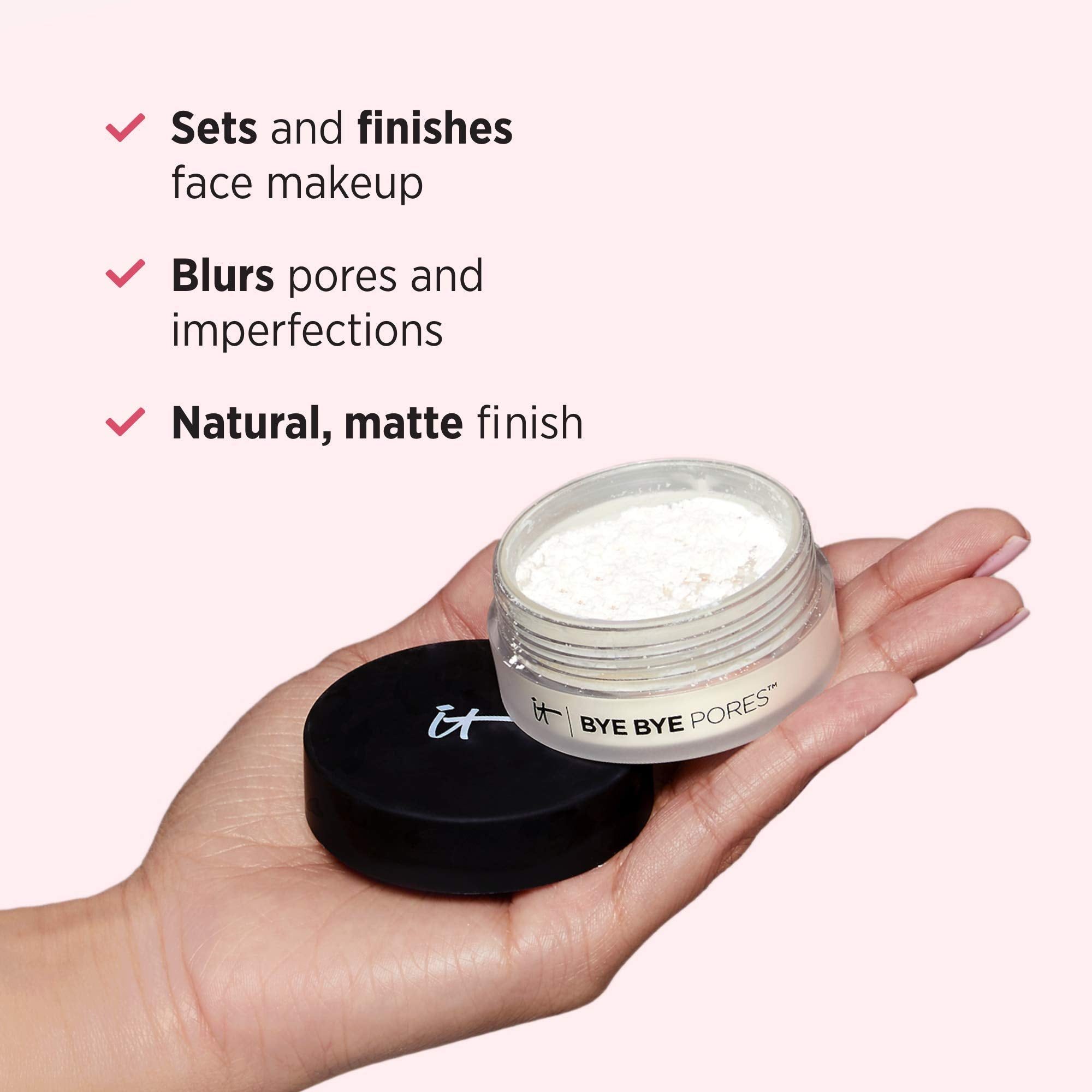 IT Cosmetics Bye Bye Pores skin smoothing closeup highlights reduced visibility of wrinkles