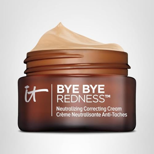 IT Cosmetics Bye Bye Redness compact open displays creamy tint with soft glow.