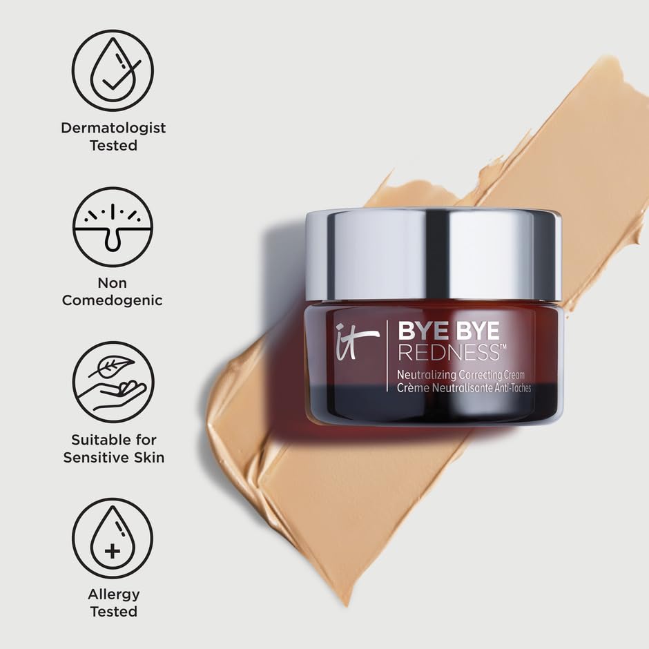 IT Cosmetics Bye Bye Redness creamy texture feels hydrating on skin.