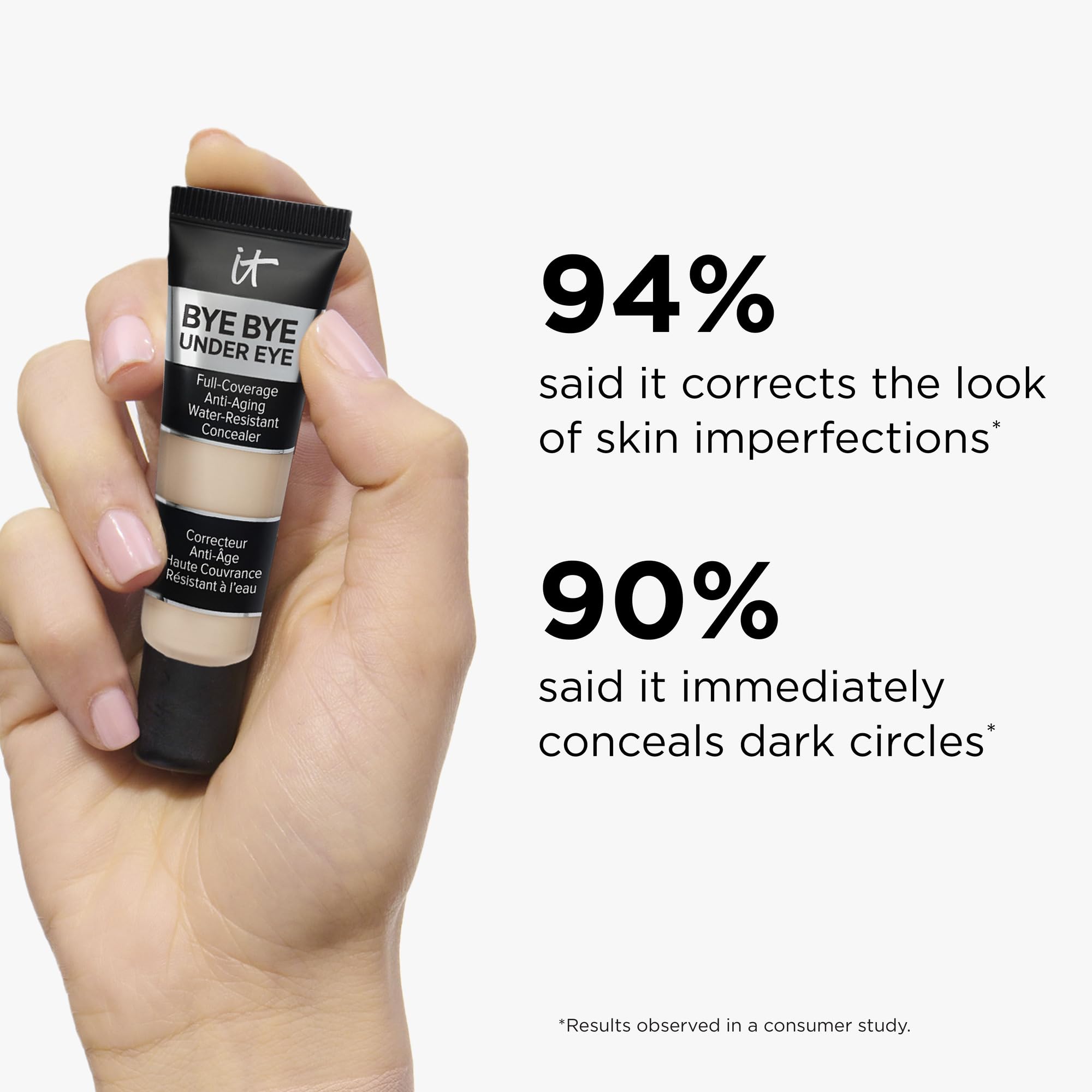 IT Cosmetics Bye Bye Under Eye Concealer Tan Natural showcases ceramides peptides hyaluronic acid