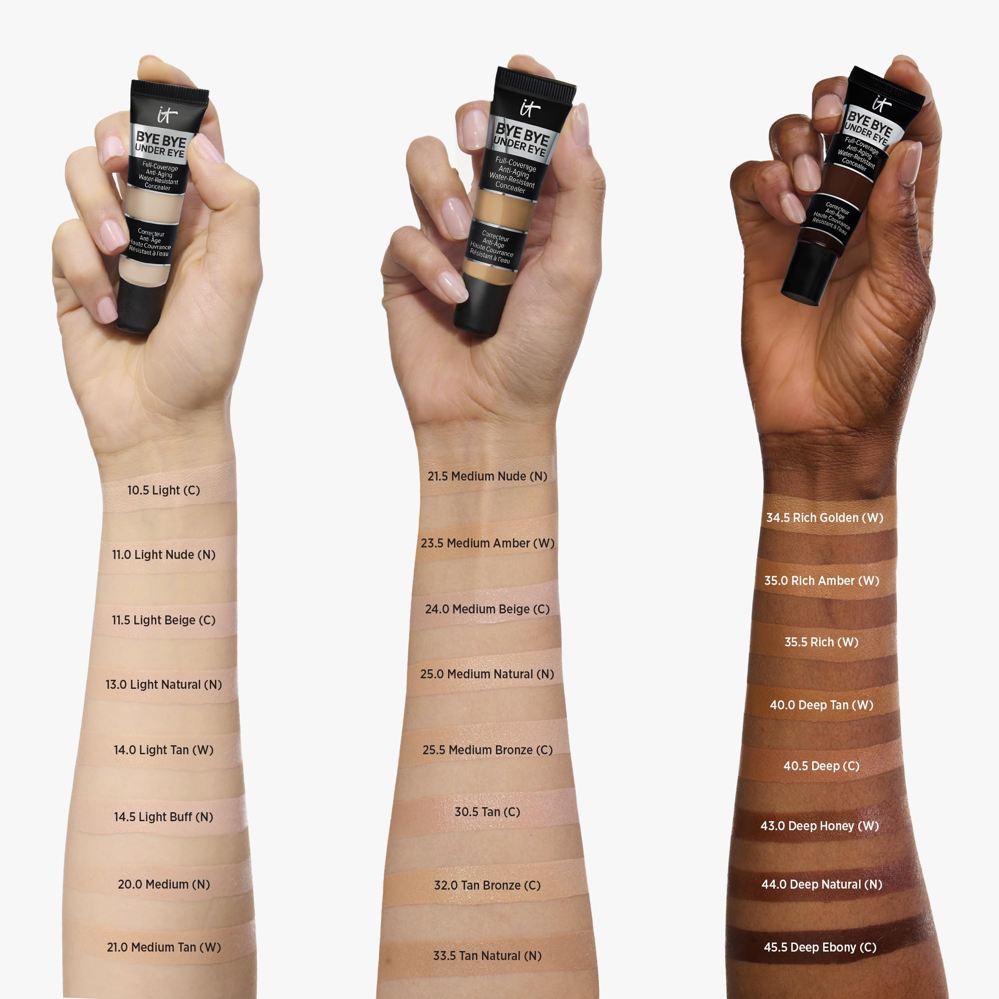 IT Cosmetics Bye Bye Under Eye Concealer Tan Natural demonstrates water-resist wear
