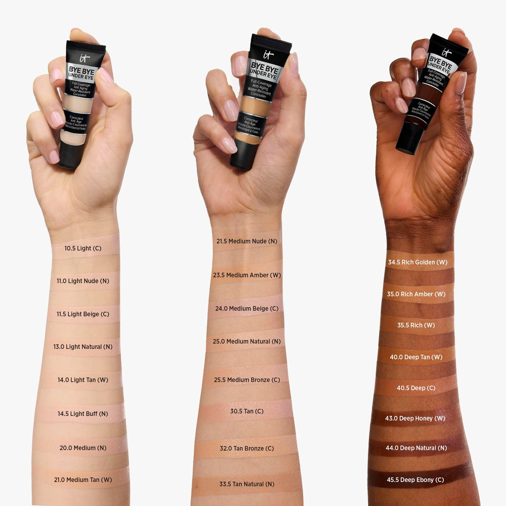 IT Cosmetics Bye Bye Under Eye Concealer Tan Natural demonstrates water-resist wear
