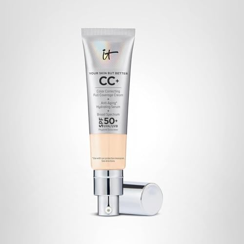 IT Cosmetics CC+ Cream Fair Warm ingredients close-up with hyaluronic acid and peptides