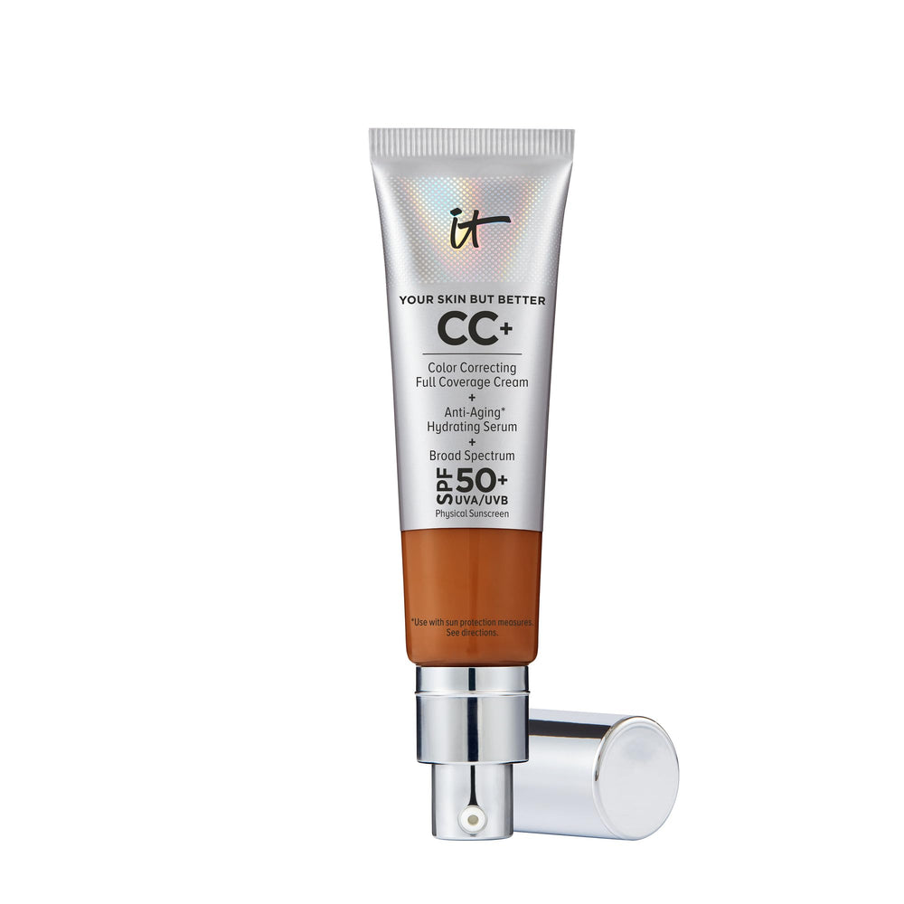 IT Cosmetics CC+ Cream Rich Honey bottle closeup showing full-coverage hydration