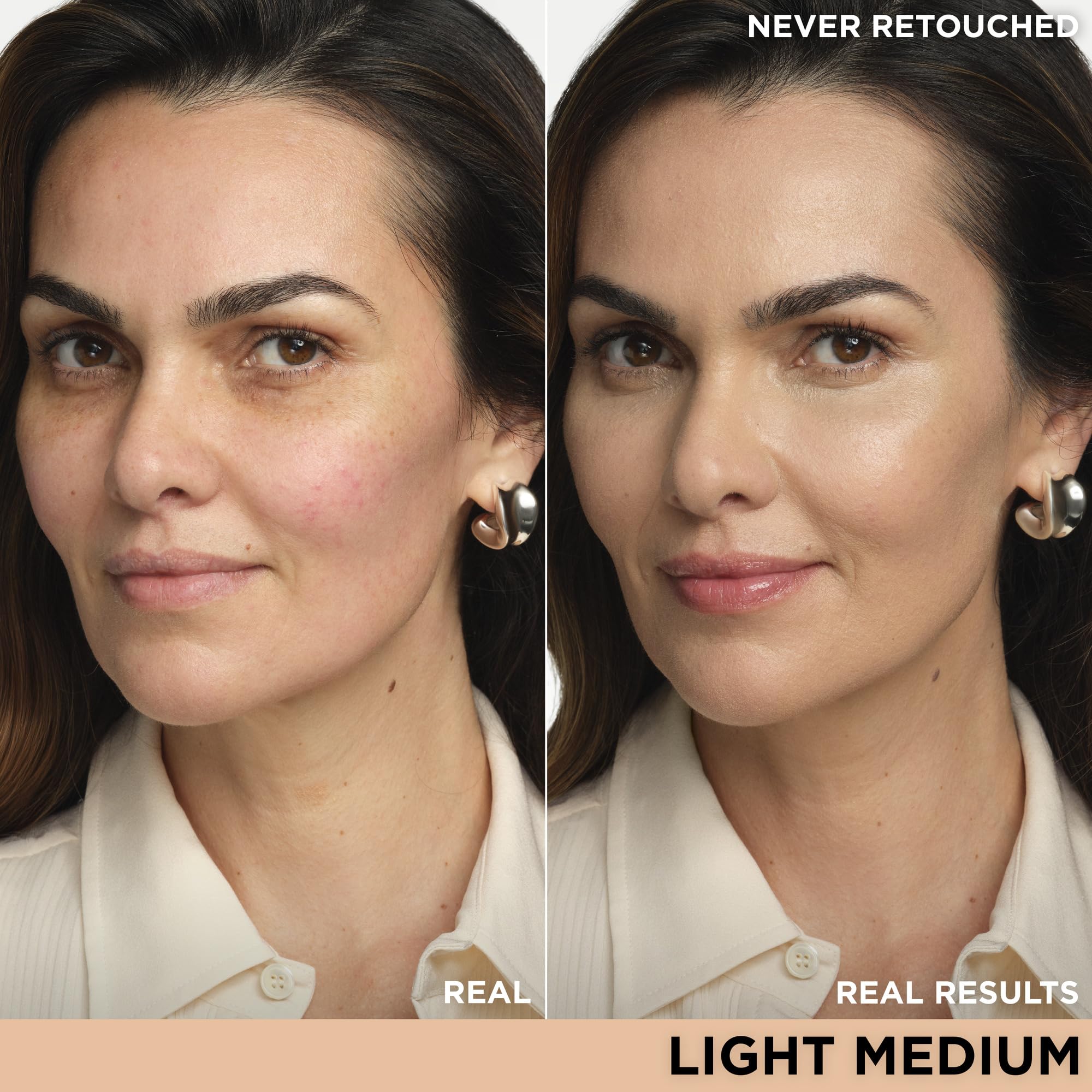IT Cosmetics CC+ Cream Travel SPF 50 swatch shows sun protection with a weightless feel.