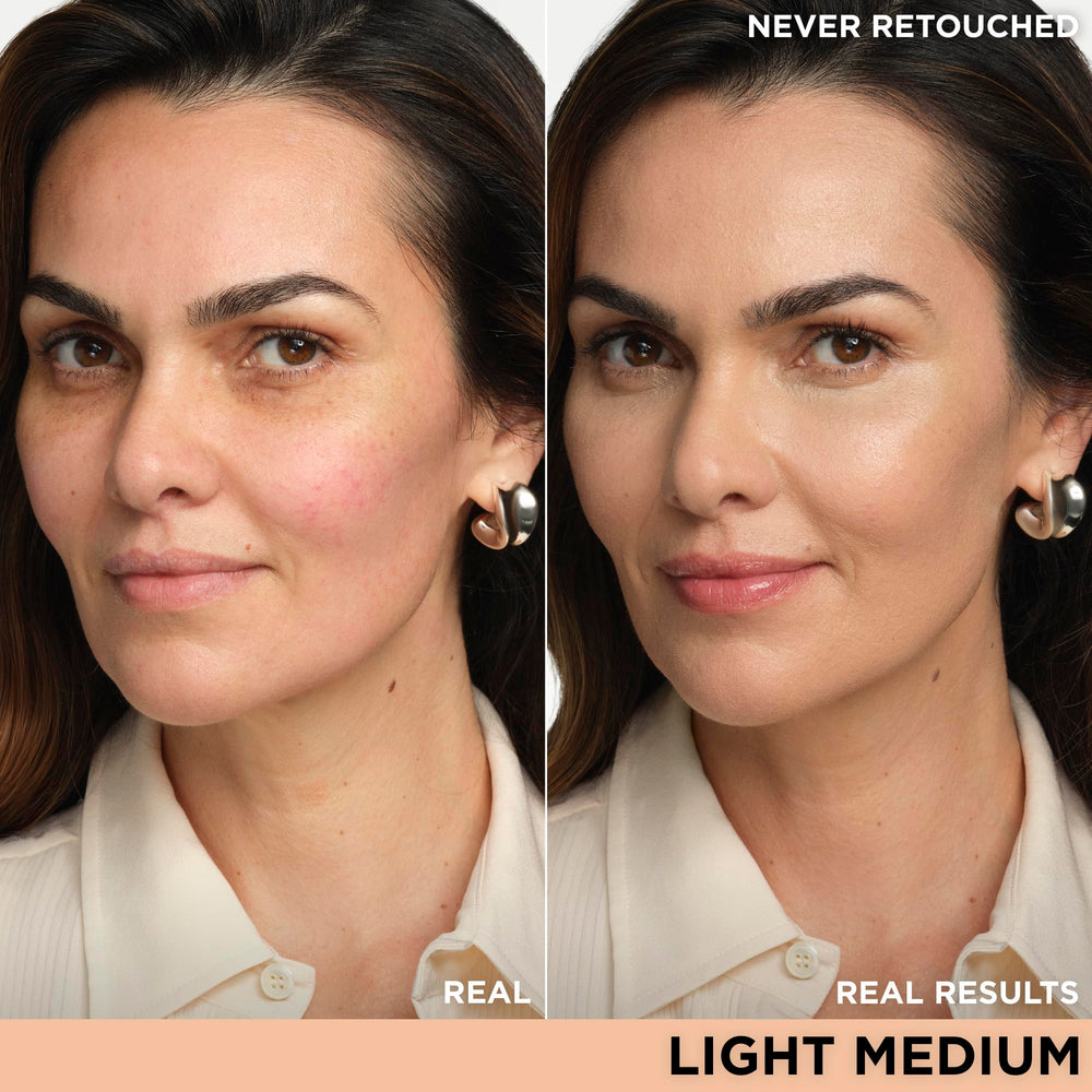 IT Cosmetics CC+ Cream Travel SPF 50 swatch shows sun protection with a weightless feel.