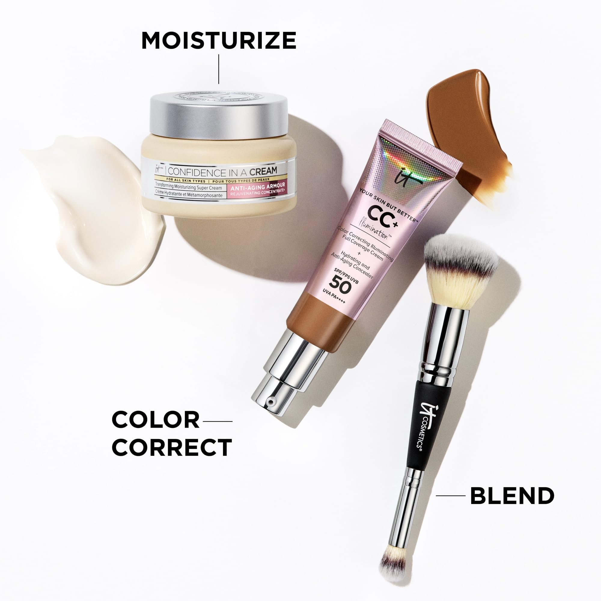 IT Cosmetics CC+ Illumination skin closeup highlights even tone and texture.
