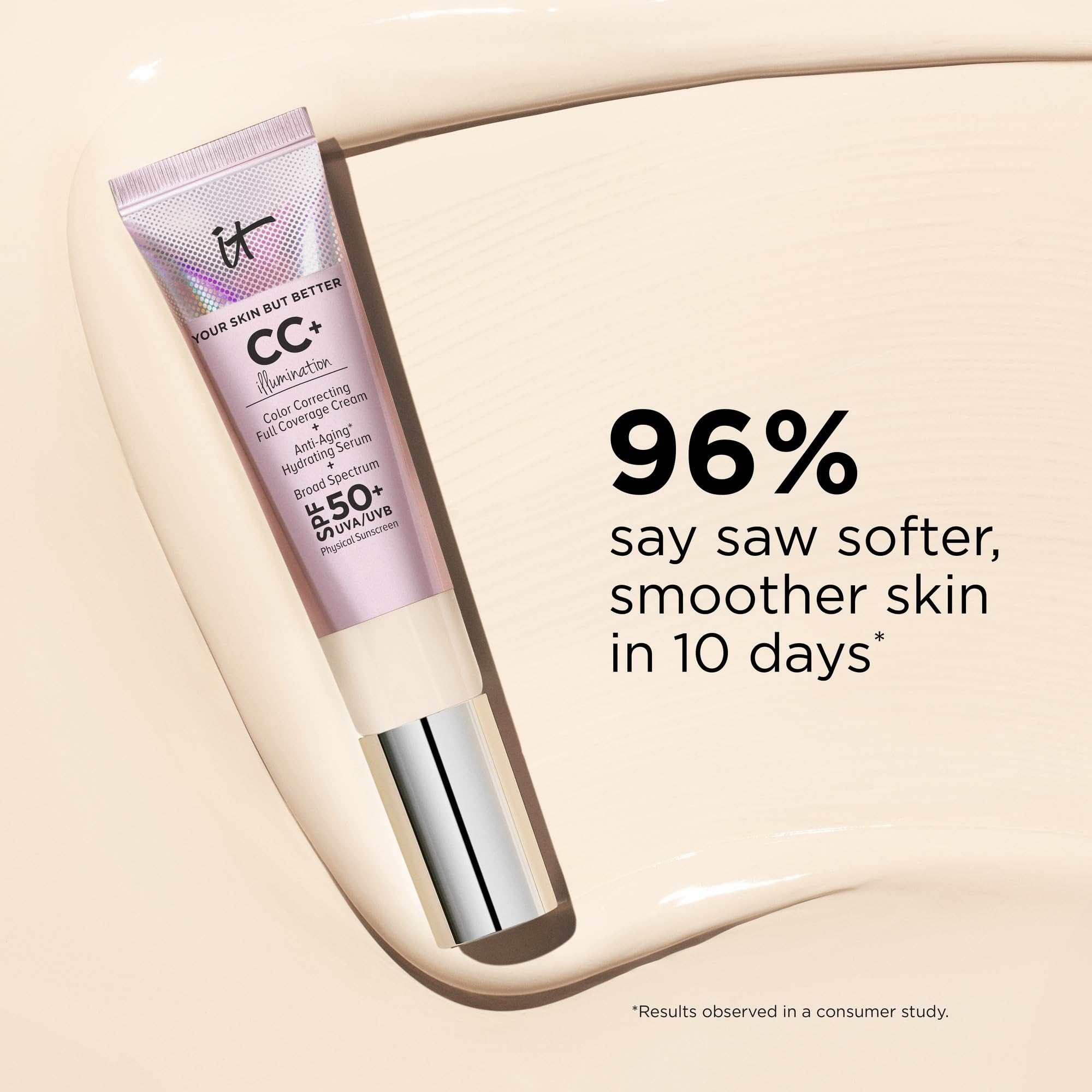 Neck and décolletage area demonstrating extended coverage for a harmonized complexion.