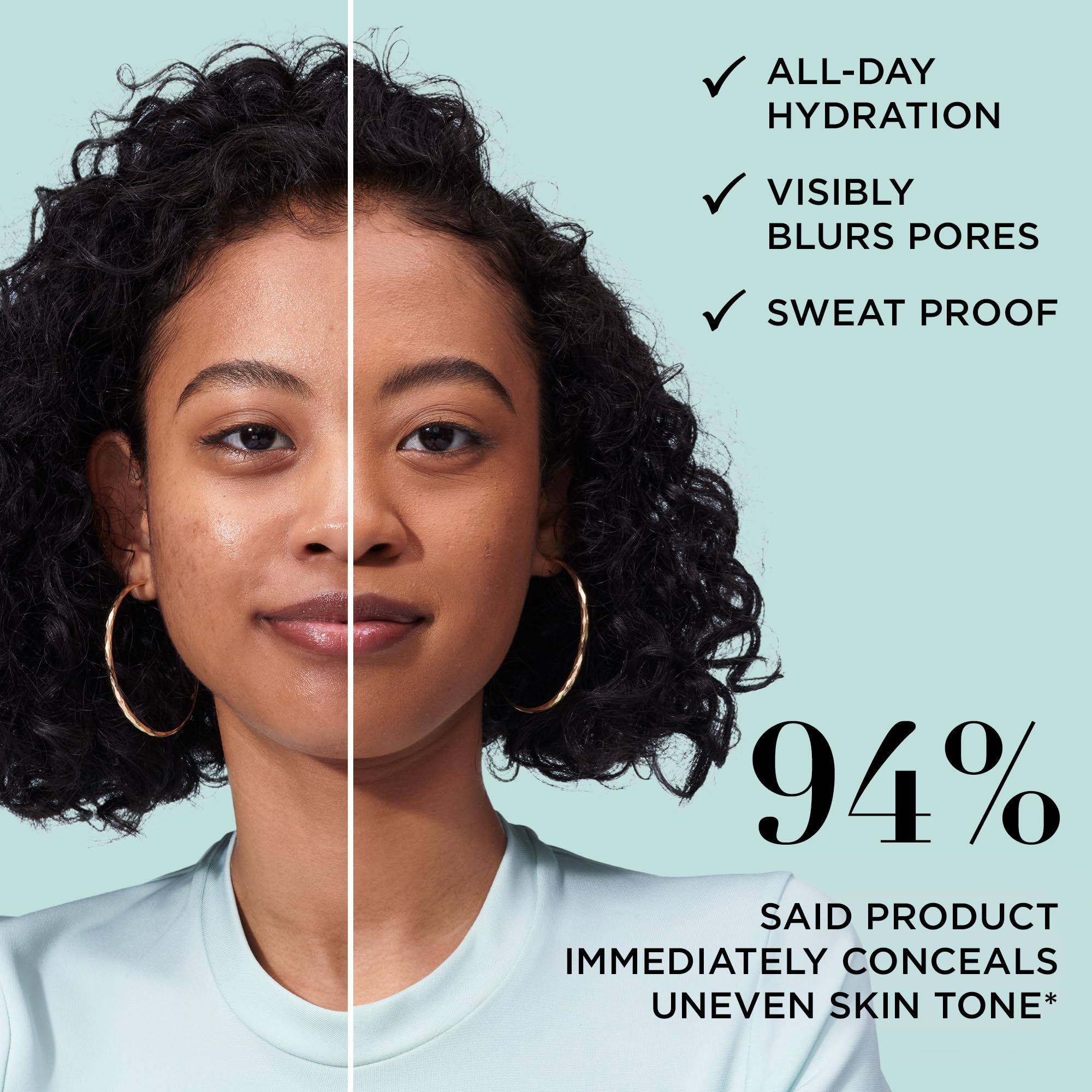 Blurring pores on IT Cosmetics CC+ Natural Matte finish on skin