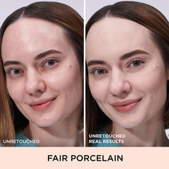 Texture swatch of IT Cosmetics CC+ Natural Matte in Fair Porcelain showing color-correcting coverage