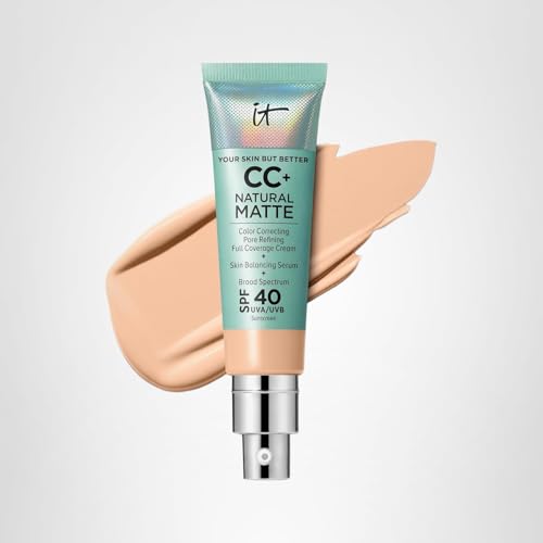 IT Cosmetics CC+ Natural Matte pores-refinement close-up for smoother look.