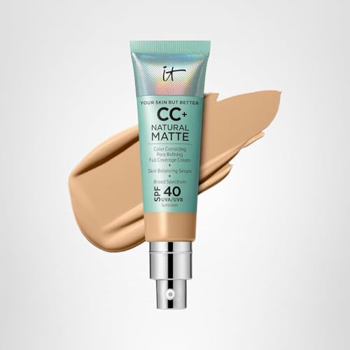 IT Cosmetics CC+ Natural Matte medium tan swatch matches warm undertones.