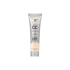 IT Cosmetics CC+ Cream Travel bottle front highlights SPF 50+ protection for all-day wear.