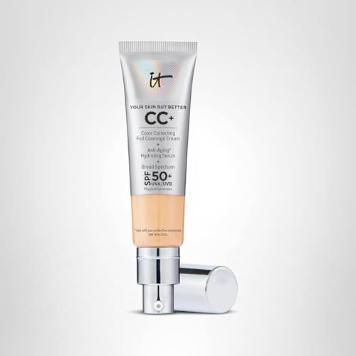 IT Cosmetics CC+ Cream packaging detail highlights travel-friendly 1.08 oz size