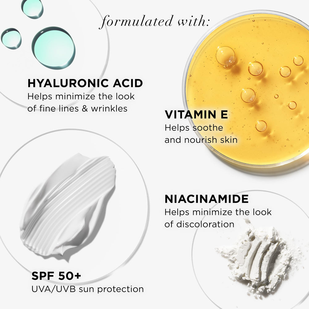 SPF 50+ label on IT Cosmetics CC+ Cream Tan Cool highlights sun protection.