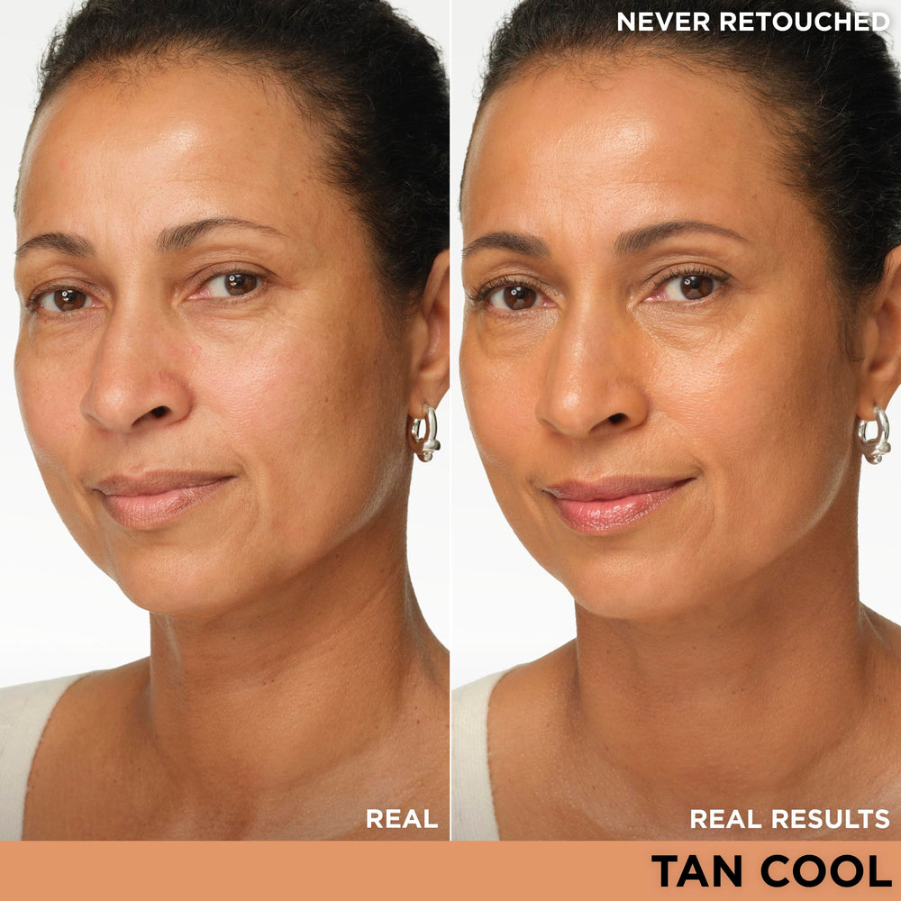 IT Cosmetics CC+ Cream Tan Cool swatches reveal natural shade match and color correcting pigments.