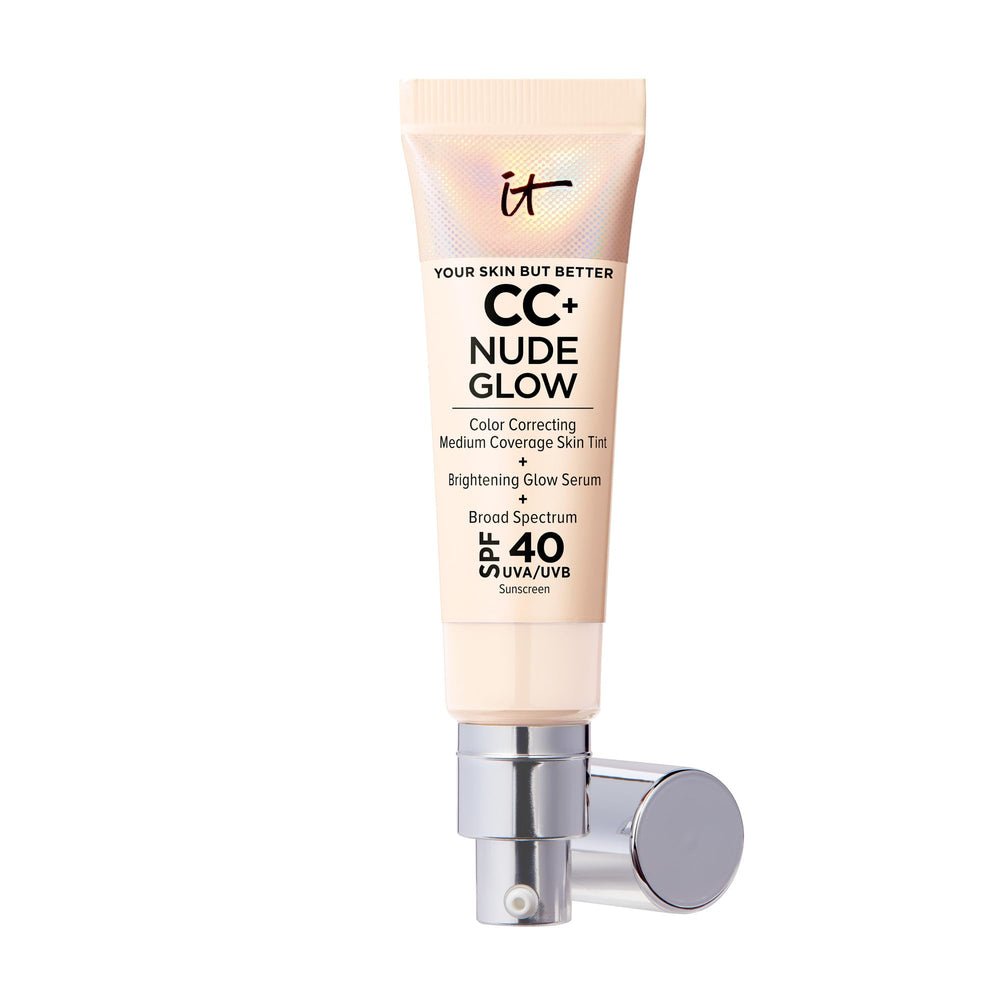 IT Cosmetics CC+ Nude Glow pump-application for lightweight coverage