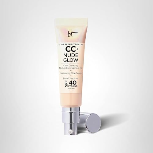 IT Cosmetics CC+ Nude Glow Light finish options on model