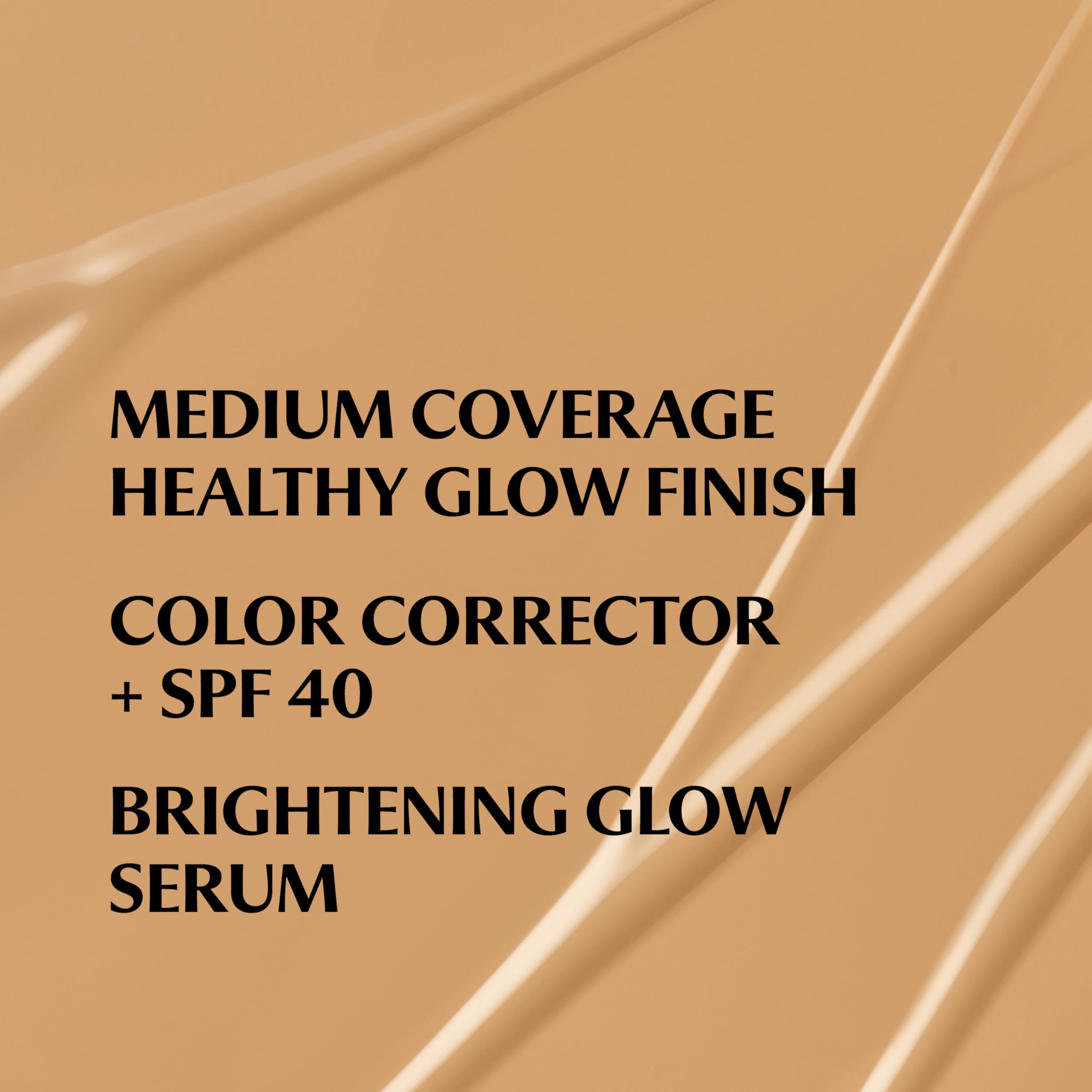Swatch of IT Cosmetics CC+ Nude Glow tan warm shows brightening and even-toned skin.