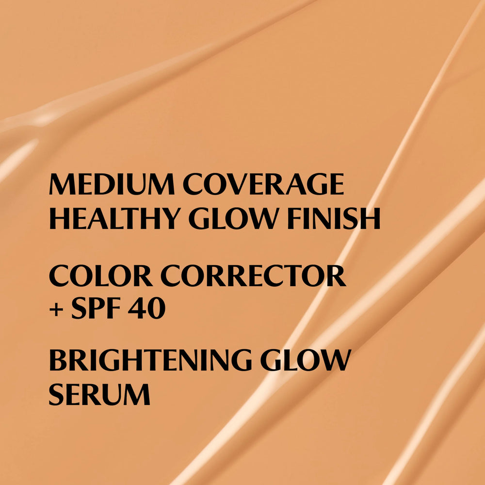 Swatch of IT Cosmetics CC+ Nude Glow tan warm shows brightening and even-toned skin.