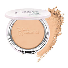 IT Cosmetics Celebration Foundation Illumination bottle closeup highlights radiant glow