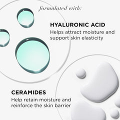 Ceramides and hyaluronic acid swirl in IT Cosmetics Confidence in a Cleanser for moisture retention and plumpness