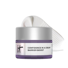 IT Cosmetics Confidence in a Cream Barrier Boost jar delivering barrier hydration for sensitive skin
