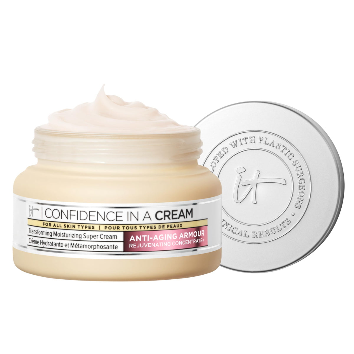 IT Cosmetics Confidence in a Cream jar close-up promising lasting hydration