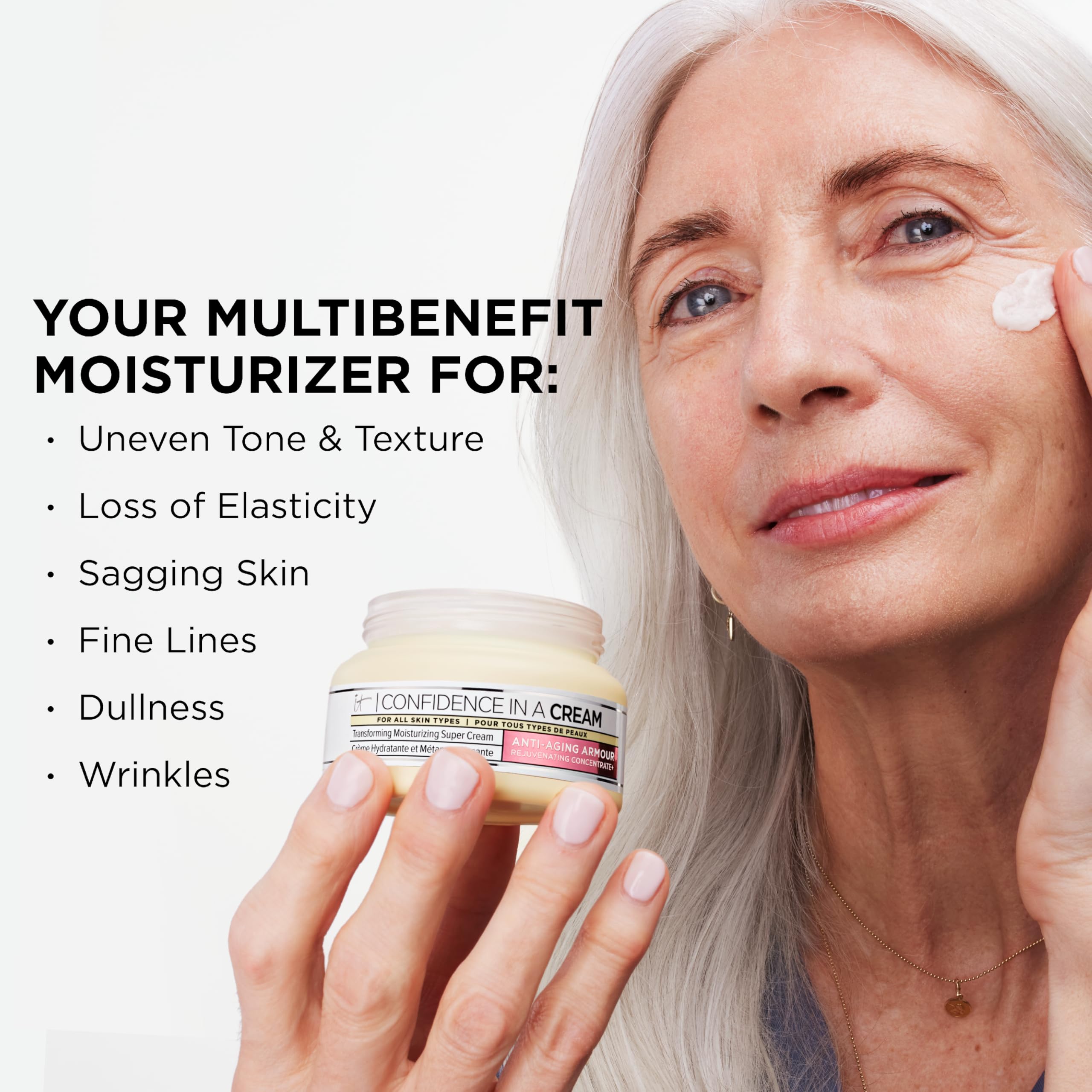 IT Cosmetics Confidence in a Cream features peptide-lipid complex for elasticity
