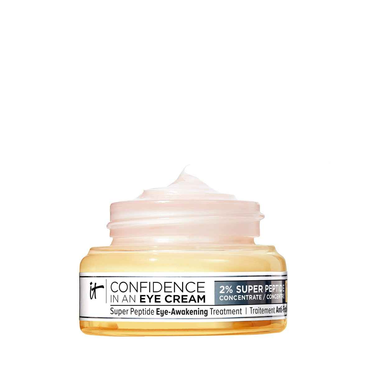 IT Cosmetics Confidence in an Eye Cream tube closeup for brighter under-eye.