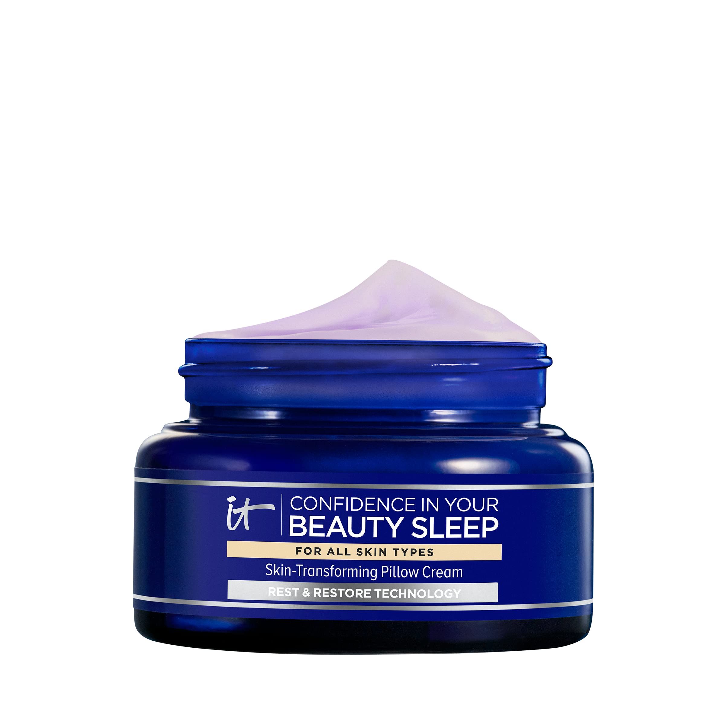 IT Cosmetics Confidence in Your Beauty Sleep night cream bottle close-up for overnight hydration