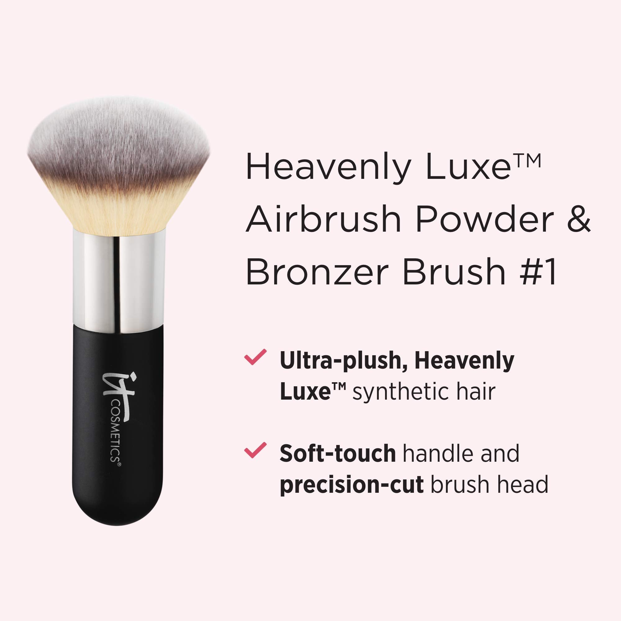 IT Cosmetics Heavenly Luxe Airbrush Powder Brush #1 soft bristles for smooth powder distribution