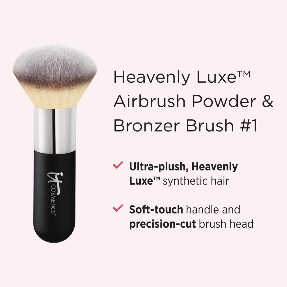 IT Cosmetics Heavenly Luxe Airbrush Powder Brush #1 soft bristles for smooth powder distribution