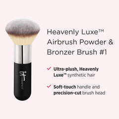 IT Cosmetics Heavenly Luxe Airbrush Powder Brush #1 soft bristles for smooth powder distribution