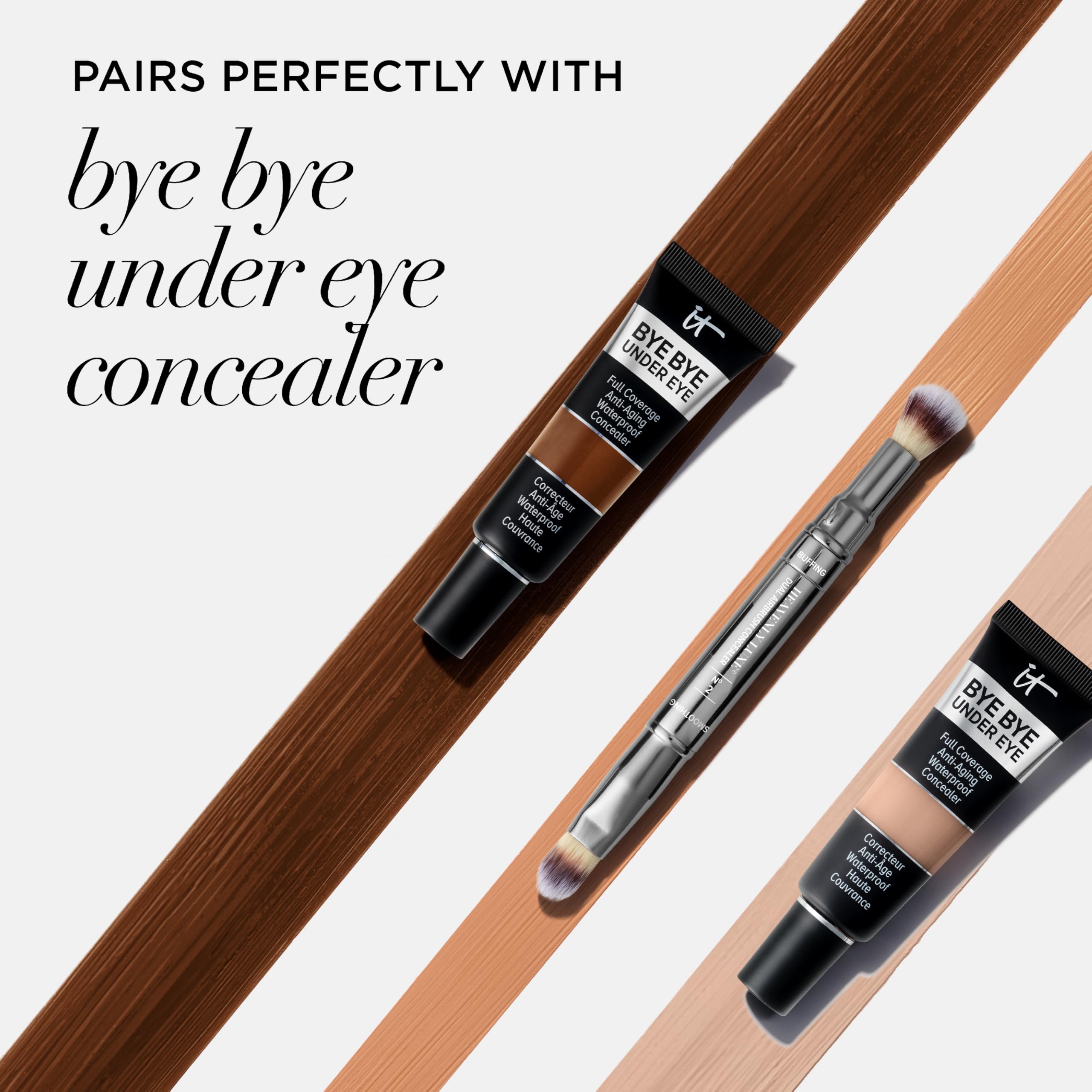 IT Cosmetics Heavenly Luxe Dual Airbrush Concealer Brush #2 cleaning with IT brush cleaner extends longevity.