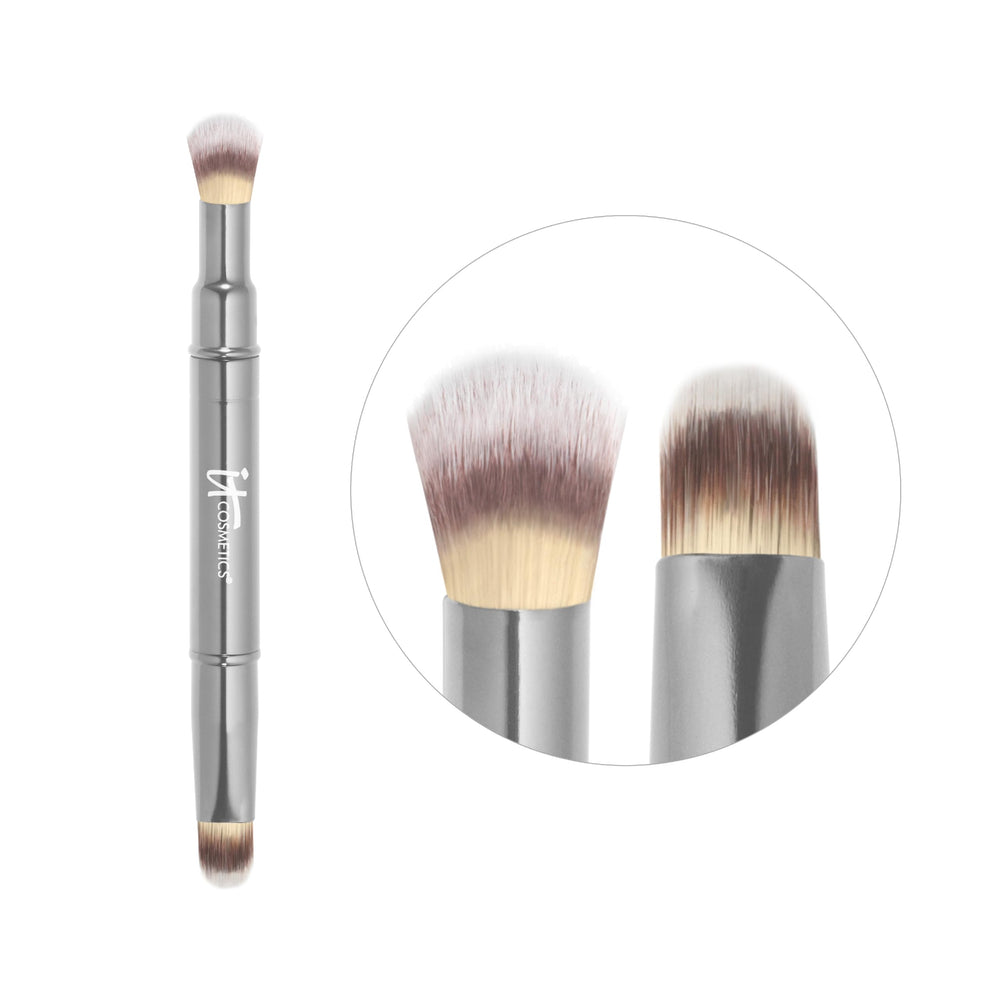 IT Cosmetics Heavenly Luxe Dual Airbrush Concealer Brush #2 reaches under eyes and nose for targeted coverage.