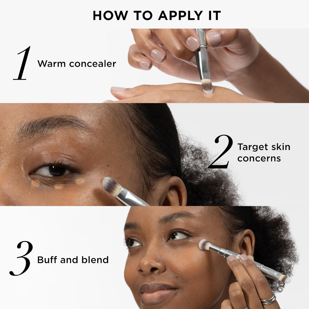 IT Cosmetics Heavenly Luxe Dual Airbrush Concealer Brush #2 ultra-plush hair delivers smooth application.